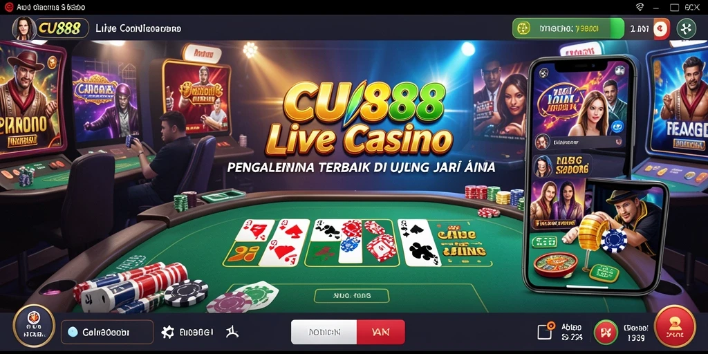 Tampilan gameplay Live Casino yang mendebarkan di CU888.