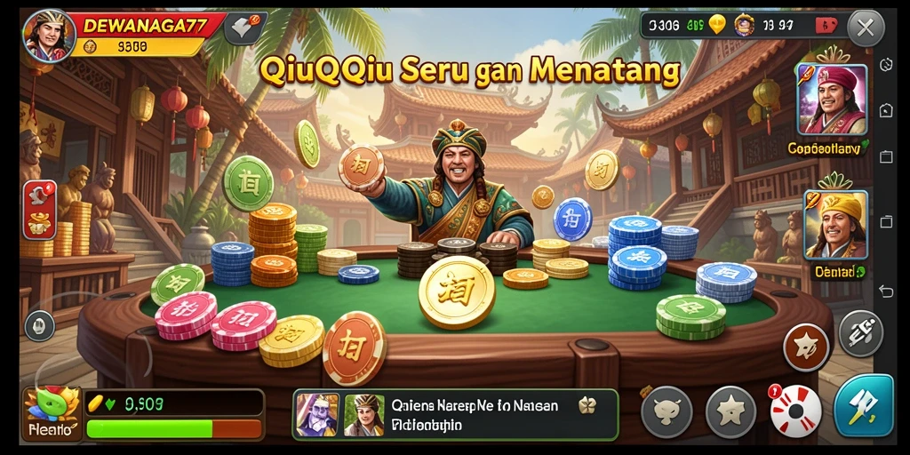 Gameplay seru DEWANAGA77 dalam permainan QiuQiu.