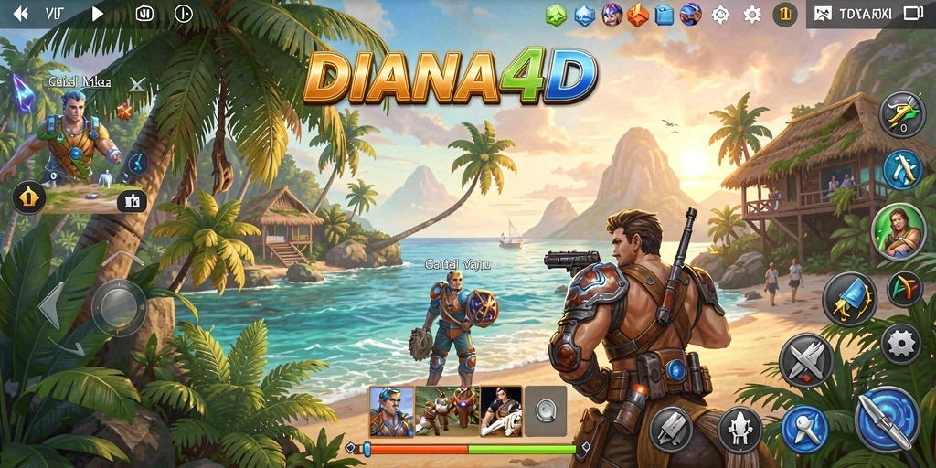 Tampilan gameplay seru di DIANA4D yang penuh warna.