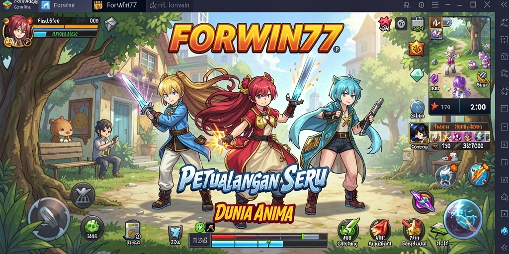 Screenshot utama menunjukkan aksi seru dalam permainan Anime.