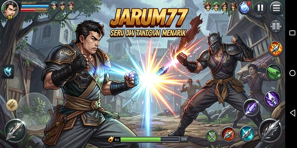 Tampilan gameplay mendebarkan dari JARUM77 dengan aksi penuh adrenalin.