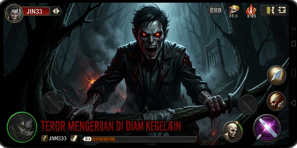 Tampilan gameplay JIN33 yang mencekam dan menakutkan.