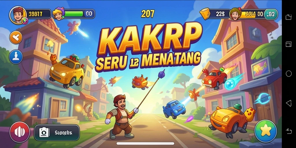Screenshot gameplay menunjukkan aksi seru dalam KAKRP.