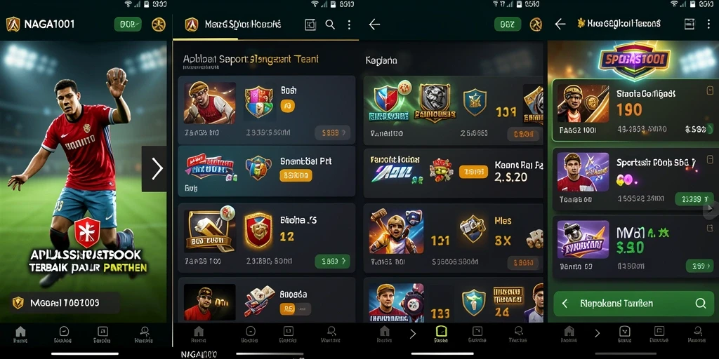 Screenshot gameplay NAGA1001 menampilkan antarmuka taruhan olahraga.