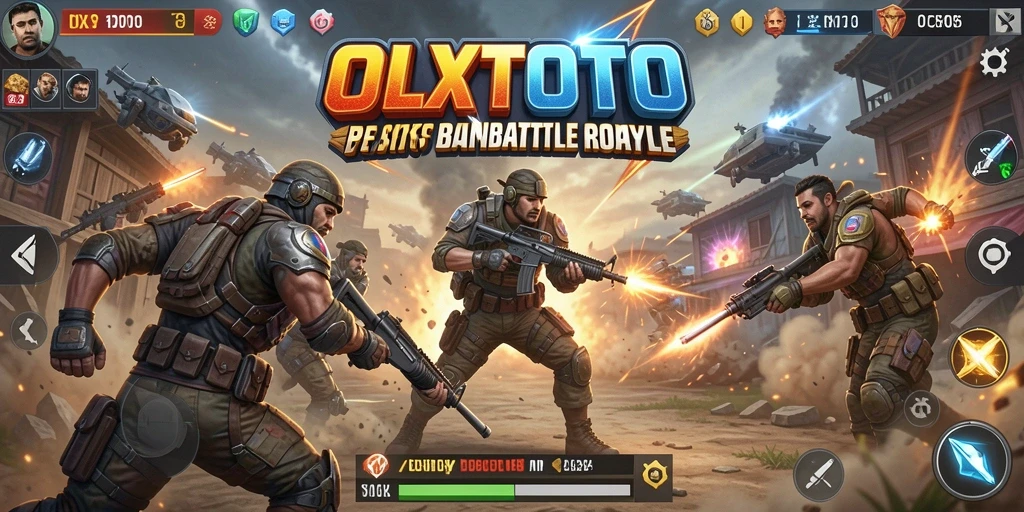 Menampilkan gameplay seru dalam pertarungan Battle Royale.