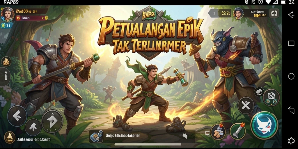 Tangkapan layar RAP89 menunjukkan karakter utama dalam petualangan seru.