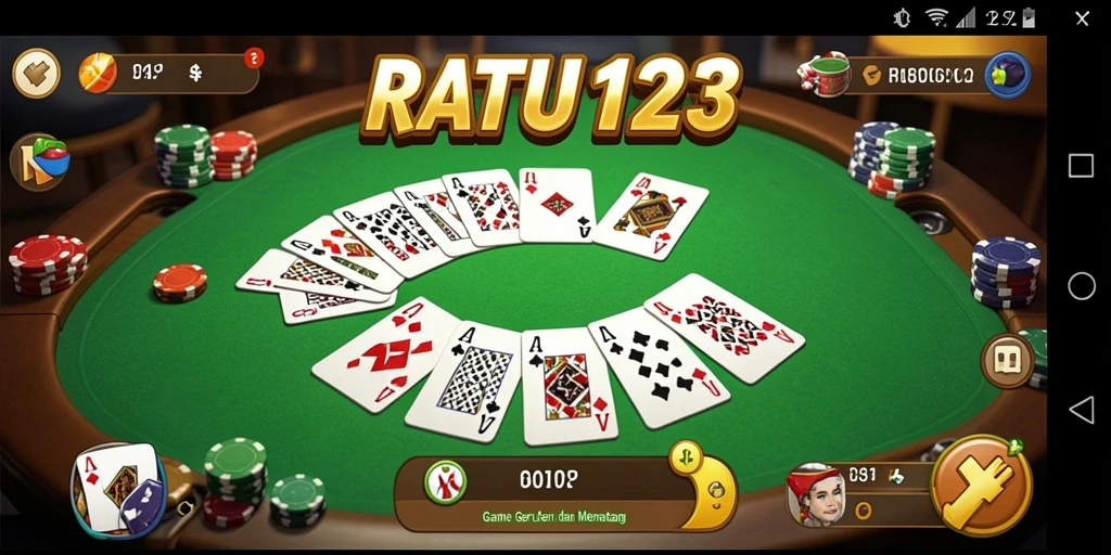 Screenshot utama RATU123 menampilkan gameplay Gaple yang mengasyikkan.