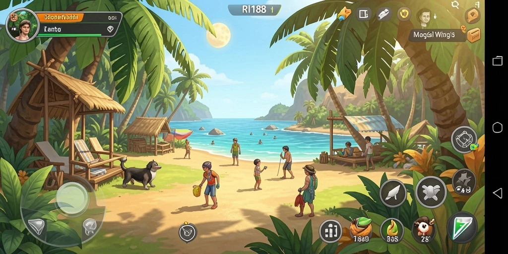 Tampilan gameplay menarik dari RI188 dengan grafis yang cerah.