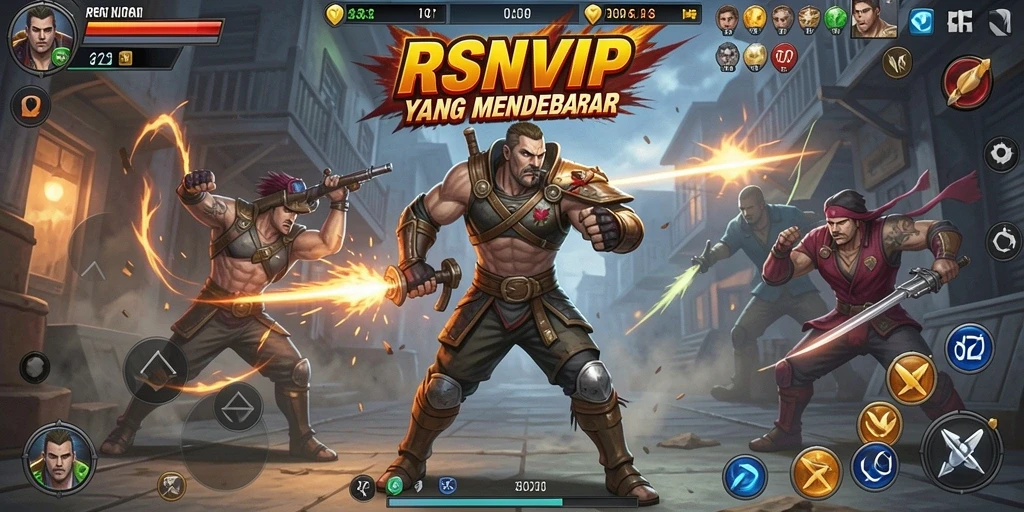 Tampilan aksi mendebarkan saat karakter bertarung dalam RSNVIP.