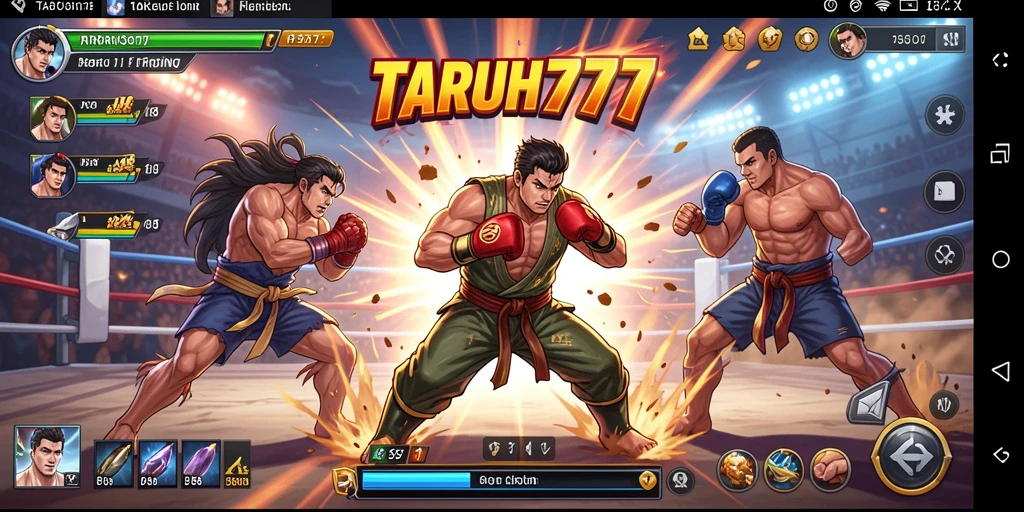 Gameplay TARUH777 yang seru dan mendebarkan saat bertarung.