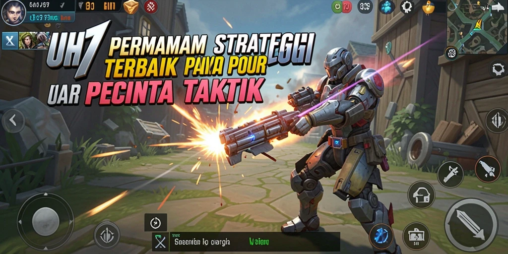 Screenshot UH77 menunjukkan pertempuran strategis yang mendebarkan.