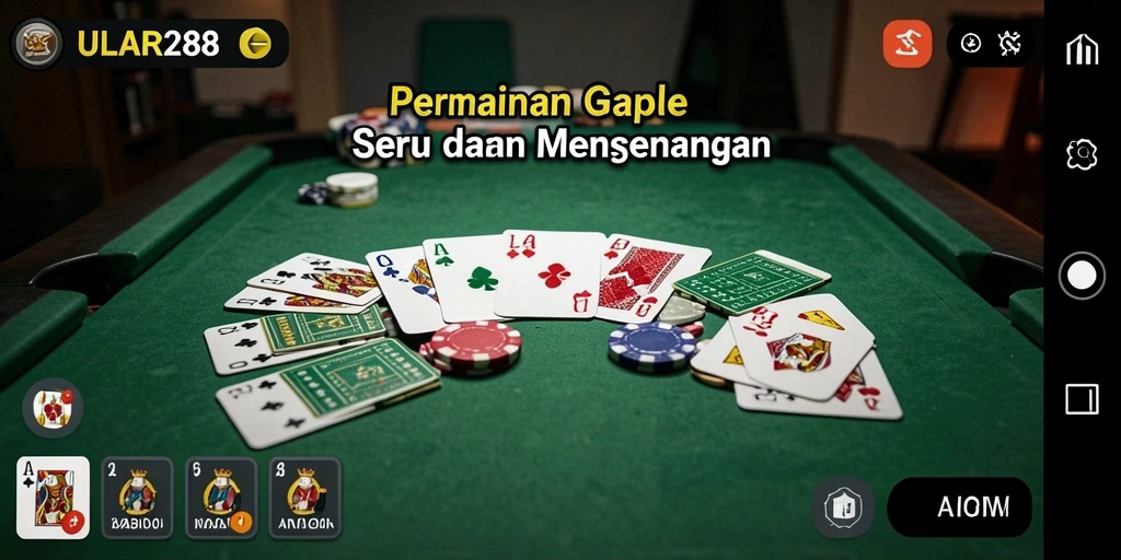 Tampilan menarik dari gameplay Gaple di ULAR288.